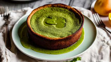 Basque Fusion: Gâteau Basque (basque Cake) With Matcha Green Tea Infusion
