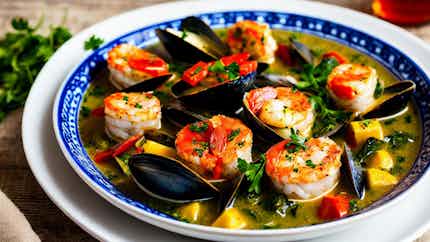 Basque Seafood Medley: Mariscada a la Guipuzcoana (Basque-style Seafood Medley)