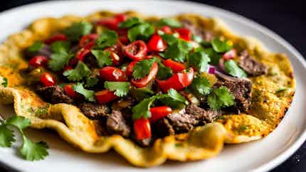 Beef Chilly Fry Tostadas