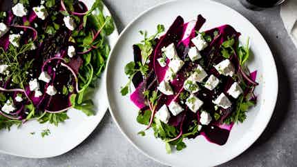 Beetroot And Goat Cheese Salad With Balsamic Glaze