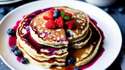 Blueberry Skyr Pancakes (Bláberjasýrablómin)
