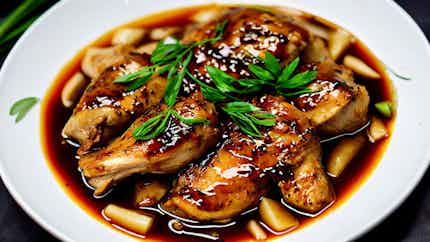 Braised Chicken with Soy Sauce (豆油炖鸡)