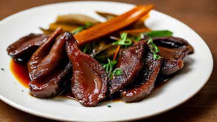 Braised Duck Tongue with Soy Sauce (红烧鸭舌)