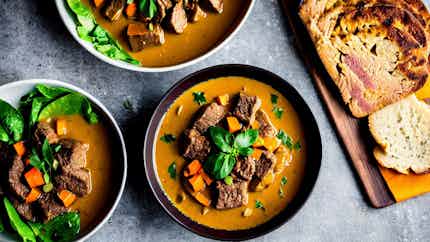 Cambodian Beef and Pumpkin Stew (Sach Kor La'or)