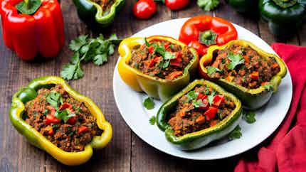 Chiles Rellenos De Carne Molida (honduran Stuffed Bell Peppers With Ground Beef)