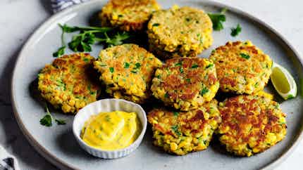 Coastal Comfort: Dorset Crab And Corn Fritters With Lime Aioli