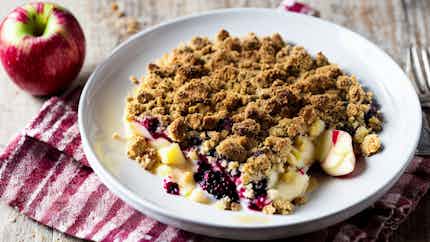 Countryside Crumble: Dorset Apple And Blackberry Crumble With Clotted Cream