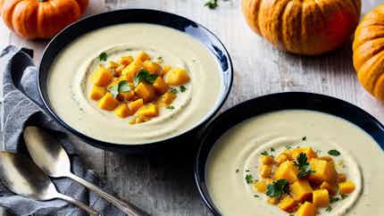 Creamy Bashkir Pumpkin and Potato Soup (Крем-суп из тыквы и картофеля по-башкирски)