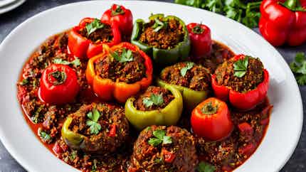 Dolma (stuffed Bell Peppers With Rice And Meat)