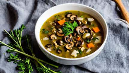 Estonian Mushroom Barley Soup (Eesti seenemütsi oderisupp)