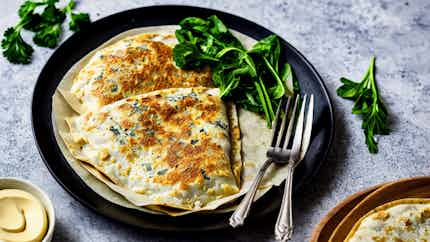 Fatayer Jebneh (cheese And Spinach Fatayer)