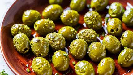 Garlic And Paprika Marinated Olives