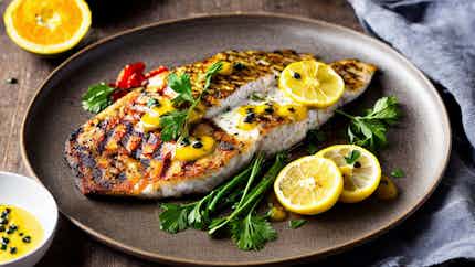 Grilled Barramundi With Passionfruit Sauce
