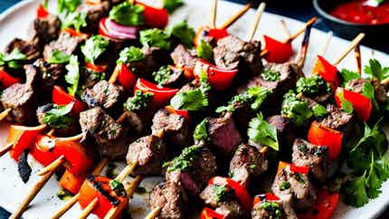 Grilled Beef Skewers With Chimichurri Sauce