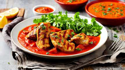 Grilled Chicken In Spiced Tomato Sauce (bhojpuri Chicken Tikka Masala)