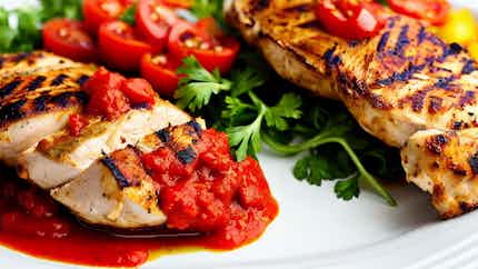 Grilled Chicken With Spicy Tomato Sauce