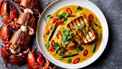 Grilled Lobster With Coconut Curry Sauce