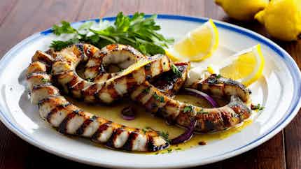 Grilled Octopus with Lemon (Ψητό χταπόδι με λεμόνι)