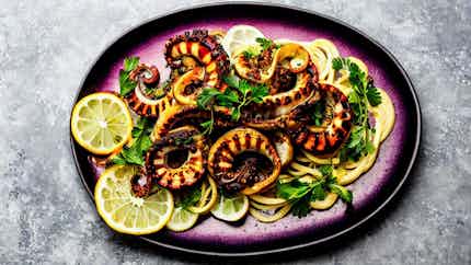 Grilled Octopus with Pontic Herbs (Χταπόδι στη Σχάρα με Ποντιακά Βότανα)