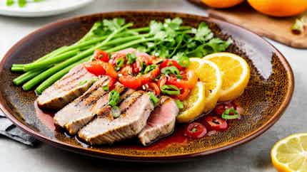 Grilled Tuna With Citrus Soy Glaze