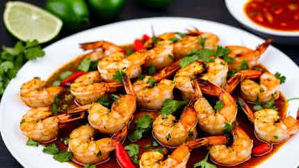 Grilpela Prawns Wantaim Lime Na Chili (grilled Prawns With Lime And Chili)