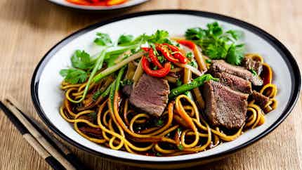 Hainanese Black Pepper Beef Noodles