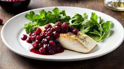 Halibut With Lingonberry Sauce