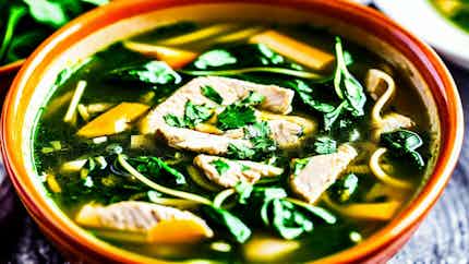 Hazaragi Chicken and Spinach Soup (Aash-e Morgh-o-Saag)