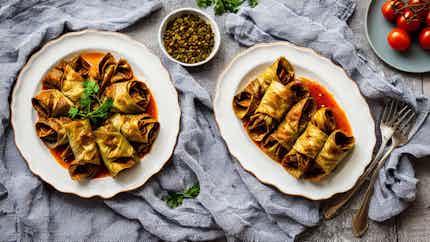 Hazaragi Stuffed Cabbage Rolls (Dolma-e Kalam)