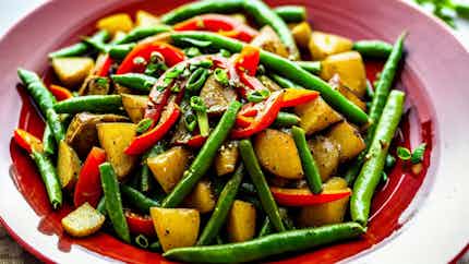 Kewa Paa Tshoem (Bhutanese Potato Stir-Fry with Vegetables)