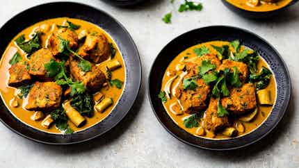 Khorisa Murgi Jol Bhaja Curry (assamese Style Smoked Pork With Mustard Greens And Bamboo Shoots)