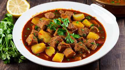 Lahm Bil Batata (spicy Lamb Stew With Potatoes)