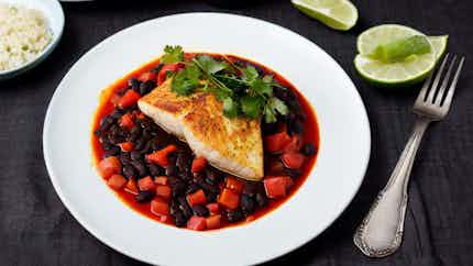 Lubina Chilena Con Salsa De Frijol Negro (chilean Sea Bass With Black Bean Sauce)
