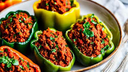 Mahshi Fil Fil (stuffed Bell Peppers With Rice And Ground Beef)