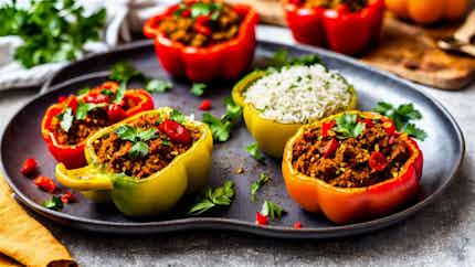 Mahshi Filfil (stuffed Bell Peppers With Rice And Lamb)