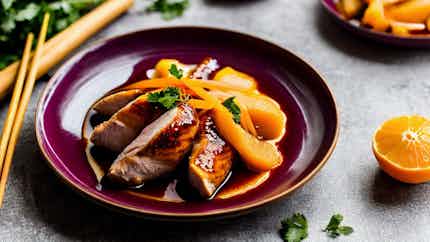 Mandarin Duck in Plum Sauce (梅酱片皮鸭)