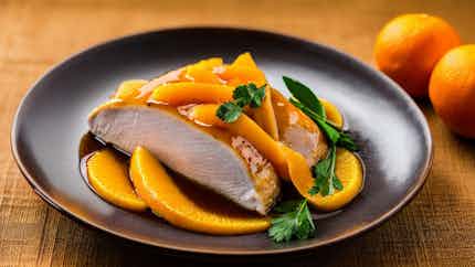 Mandarin Duck with Orange Sauce (橙汁片皮鸭)