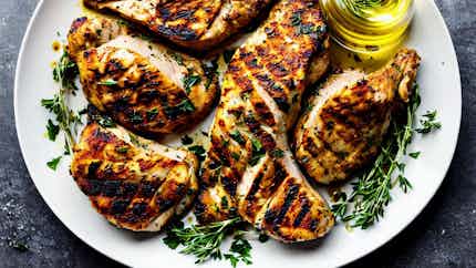 Marinated Grilled Chicken With Herb Butter