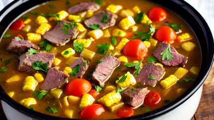 Meat And Corn Stew (flavors Of The Rainforest: Mbaipy So'o)