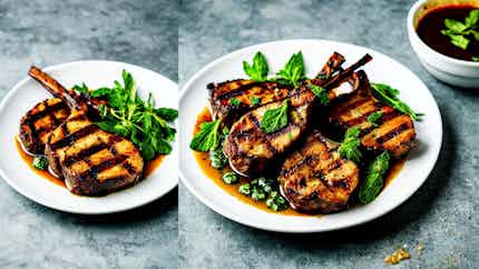 Meshwi Lahm (grilled Lamb Chops With Mint Sauce)