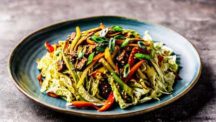 Mongolian Spicy Stir-Fried Cabbage (Цагаан гурилтай хуушуур)