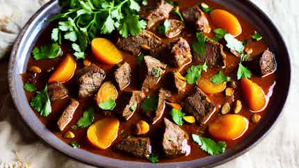 Moroccan Lamb Tagine With Apricots And Almonds