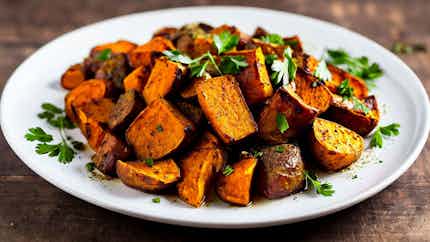 Moroccan Spiced Roasted Sweet Potatoes (Patates Douces Rôties aux Épices Marocaines)