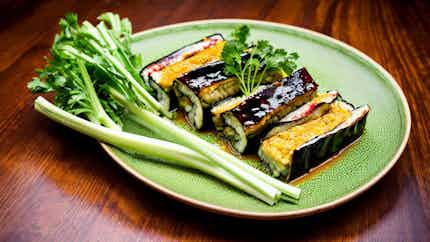 Nasu Maki (grilled Miso-marinated Eggplant Roll)