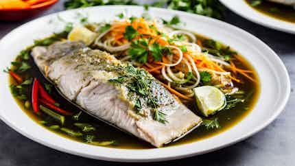 Nqaij Qaib Zib Ntsuag (hmong Herb-infused Steamed Fish)
