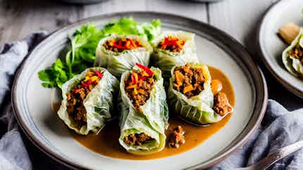 Nqaij Qaib Zib Ntsuag (hmong-style Stuffed Cabbage Rolls)