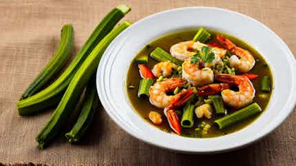 Okra Soup With Fish And Prawns