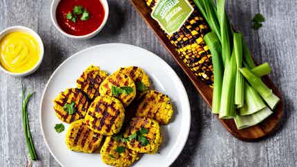 Perkedel Jagung Balado (grilled Corn Fritters With Spicy Sauce)