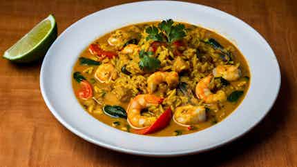 Peruvian Seafood Curry Rice (arroz Con Mariscos Al Curry)