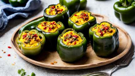 Pimientos Rellenos De Queso Asturiano (asturian Cheese Stuffed Peppers)